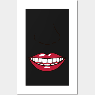 Nose and Lips - White Posters and Art